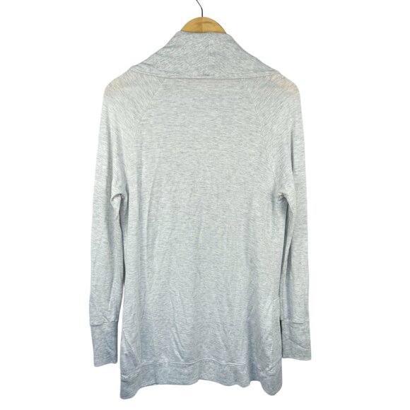 Athleta "Studio Wrap" Draped Front Sweater | Gray | SIZE S - Picture 3 of 6